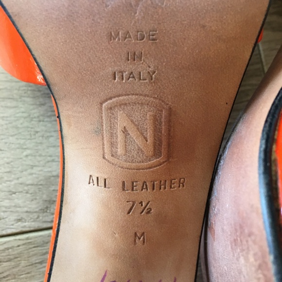 Nordstrom vintage orange patent leather slides - Picture 7 of 8